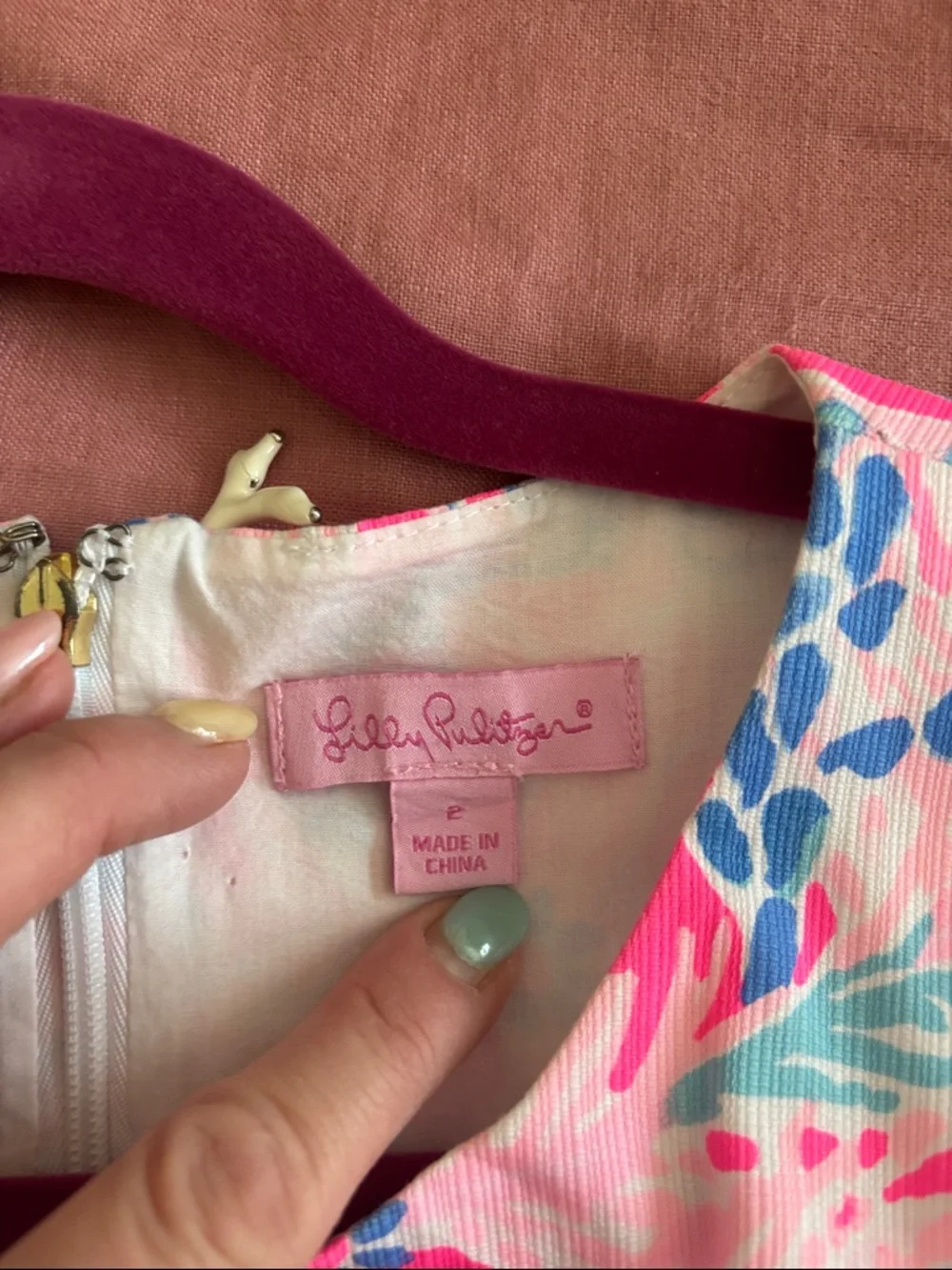 Lilly Pulitzer Pink and Blue Floral Shift Dress - Picture 9 of 12